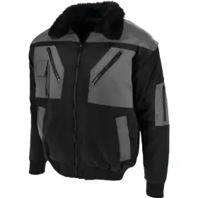 Classik-Pilotenjacken 4in1 schwarz/grau, L