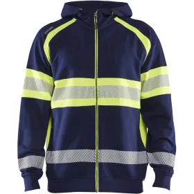 Warnschutz Kapuzen-Sweatjacke Kl. 1 &quot;3552&quot; marine/gelb, M