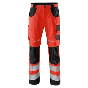Warnschutz-Bundhose &quot;REFLECTIQ&quot; rot/schwarz, 64