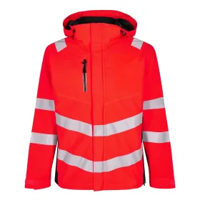 Warnschutz Hardshell Regenjacke &quot;1146-930&quot; Safety Kl. 3 XL, rot/schwarz