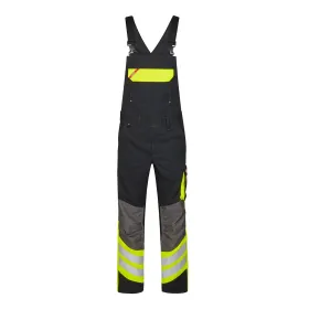 Latzhose &quot;3870-217&quot; cargo schwarz/gelb, 28