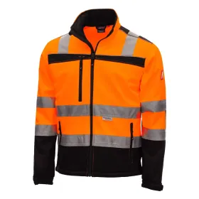 Warnschutz Softshelljacke &quot;MOTION TEX VIZ&quot; XL, orange/schwarz