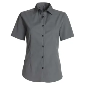 Damen Bluse kurzarm &quot;1567&quot; L, grau-meliert