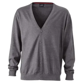 V-Neck Cardigan &quot;JN661&quot; anthracite-melange, 3XL
