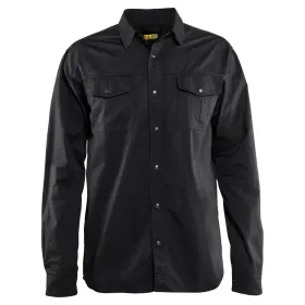 Baumwoll-Arbeitshemd &quot;3297&quot; langarm 3XL, schwarz