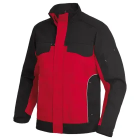 Premium Arbeitsjacke ERNST &quot;Twill 300&quot; rot/schwarz, XL