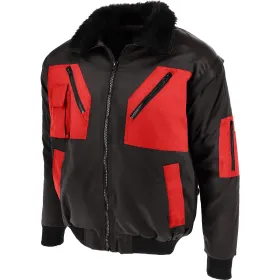 Pilotenjacke 4in1 Essential L, schwarz/rot