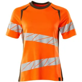 Damen Warnschutz T-Shirt &quot;ACCELERATE SAFE&quot; UV-Schutz S, orange/moosgrün