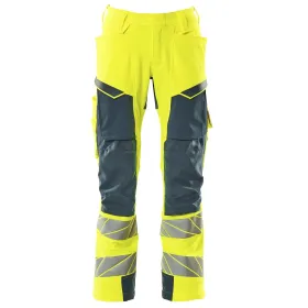 Warn Stretchbundhose Kl.2 ACCELERATE SAFE  gelb/dunkelpetroleum, 82C58 (EU 58)