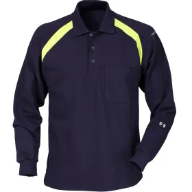 Flammschutz Langarm Polo-Shirt &quot;784 PFLA&quot; Flamestat marine/gelb M