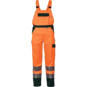 Warnschutz Latzhose &quot;KONTRAST&quot; orange/grün, 52