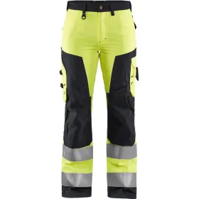 Damen Warnschutz-Bundhose &quot;7155&quot; gelb/schwarz, 38