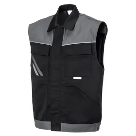 Arbeitsweste &quot;HIGHLINE&quot; 285g/m² Canvas-Besatz schwarz/schiefer/zink, M