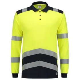 Multinorm Langarm Polo-Shirt &quot;203003&quot; Safety gelb/ink XL