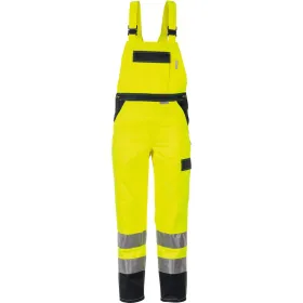 Warnschutz Latzhose &quot;KONTRAST&quot; gelb/marine, 56