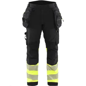 Warnschutz Softshell Handwerkerhose &quot;1821&quot; Kl. 1  schwarz/gelb, C44