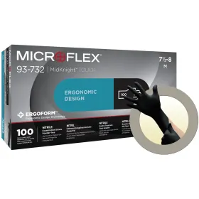 Nitril Einweghandschuhe &quot;MircoFlex® MidKnight™ Touch&quot; 93-732&quot; | 100er Box L