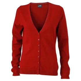 Damen V-Neck Cardigan &quot;JN660&quot; XXL, bordeaux