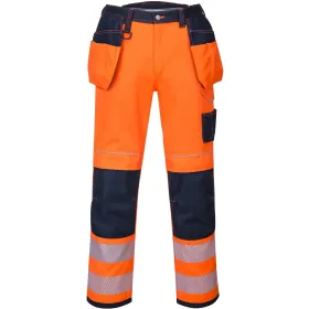 Warnschutz Handwerkerhose &quot;T501&quot; PW3 32 (EU 48), orange/marine